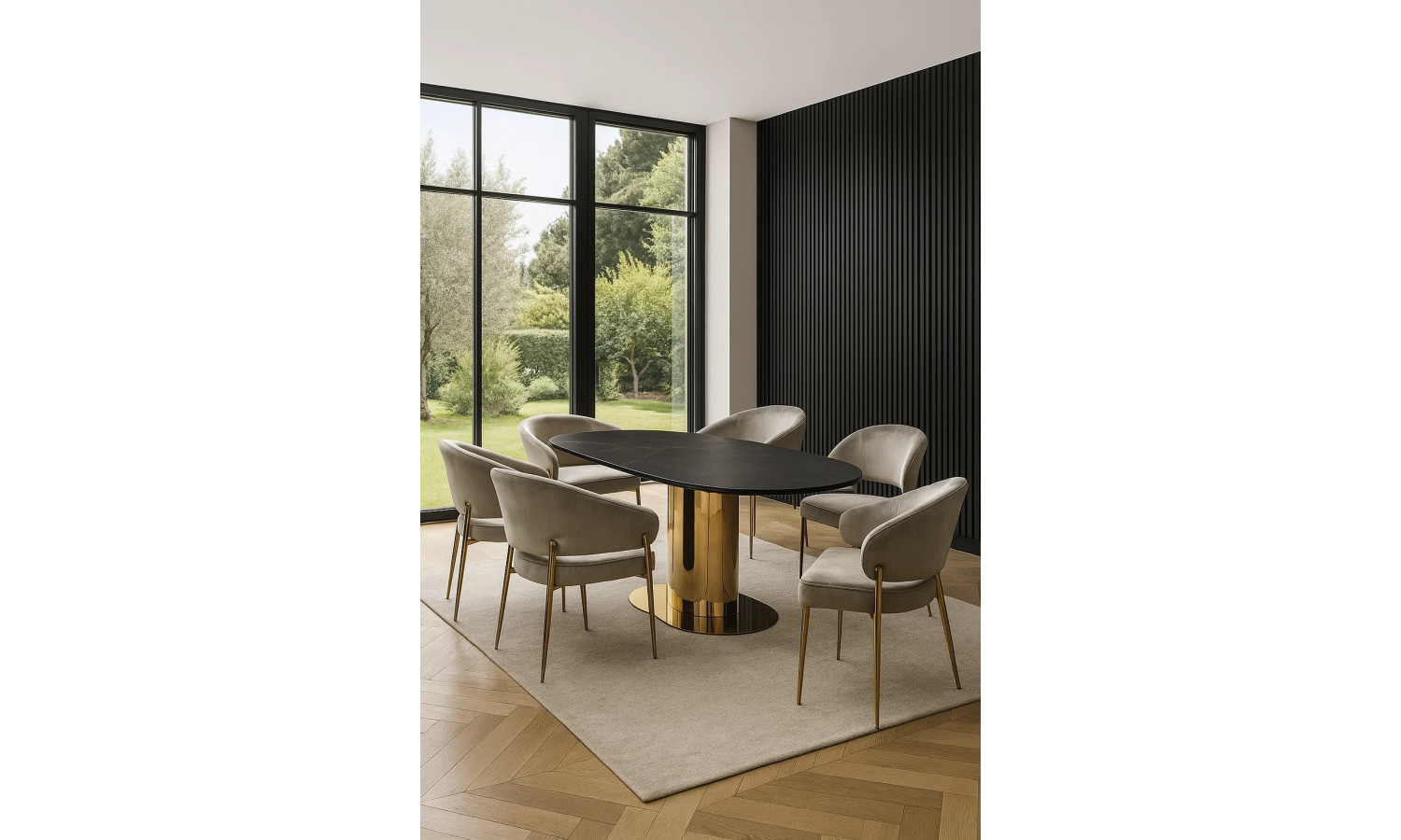 Стол обеденный раскладной Атриум-2 MC3035-120B, 120(30+30)х90х77 см, черная керамика – IST CASA