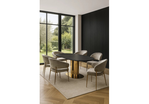 Стол обеденный раскладной Атриум-2 MC3035-120B, 120(30+30)х90х77 см, черная керамика