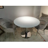 Стол обеденный раскладной Флорис MC6225DT-W,102(166)х102х77 см, белое стекло