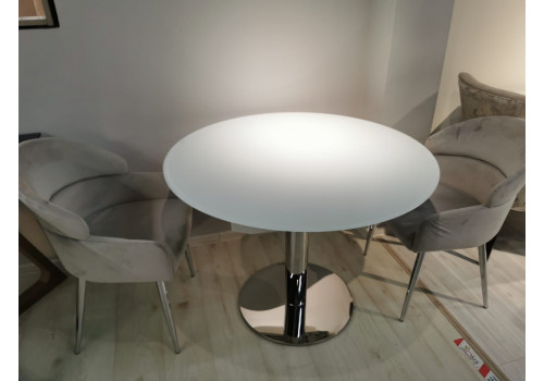 Стол обеденный раскладной Флорис MC6225DT-W,102(166)х102х77 см, белое стекло