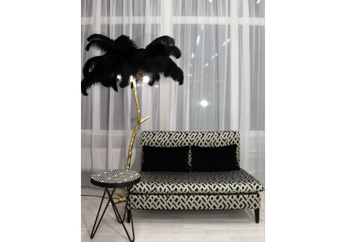 Диван двухместный Пати NH1815, 123х82х71, черно-белый