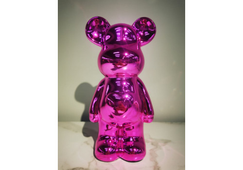 Статуэтка Lucky Bear (Bearbrick) IST-018, 28 см, фуксия глянцевый