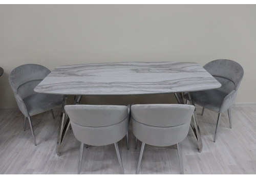 Стол обеденный Соар F-1194,180х100х76 см, белый мрамор