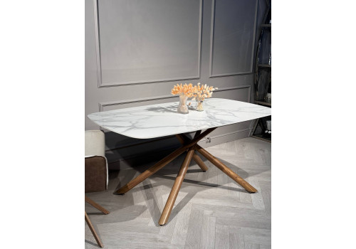 Стол обеденный Неаполь160 TW-1162-T-1,160x90x76 см, белый мрамор