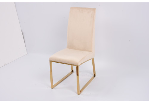 Стул обеденный Милан MC819-BG-2, 63х45х99, бежевый/глянцевое золото