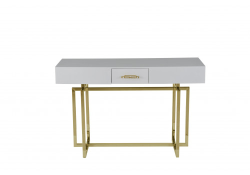 Стол-консоль Гарда P-MJ-003, 120х40х76 см, белый/золото