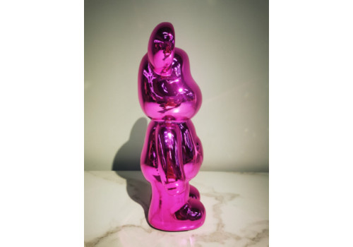 Статуэтка Lucky Bear (Bearbrick) IST-018, 28 см, фуксия глянцевый