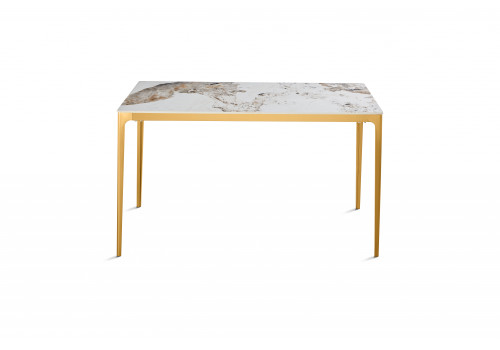 Стол обеденный Камео DT-3001B, 140х80х75 см, белый мрамор (Пандора)