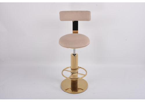 Стул барный Вивиан MC111-GR-2, светло-серый/глянцевое золото