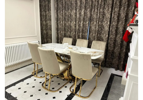 Стул обеденный Пресли DX-2055-1, 46х47х88, бежевый, золото