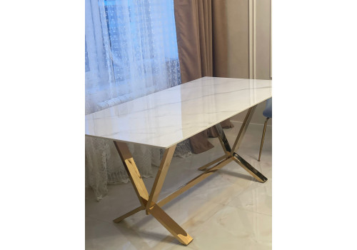 Стол обеденный Дориан DT-2853, 180х90х75 см, белый мрамор