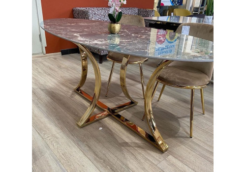 Стол обеденный Тренди DT-2889A.2, 180х90х75 см, малахитовый мрамор