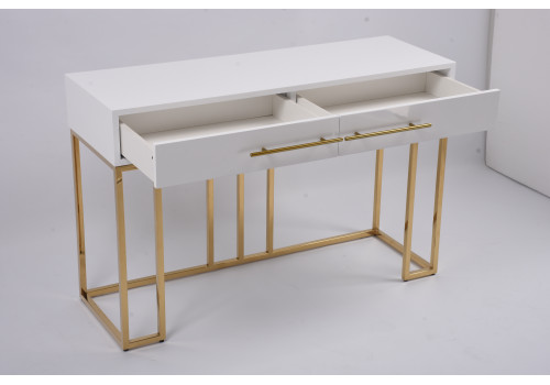 Стол-консоль Альма МС9005-120W, 120х40х78 см, белый глянцевый