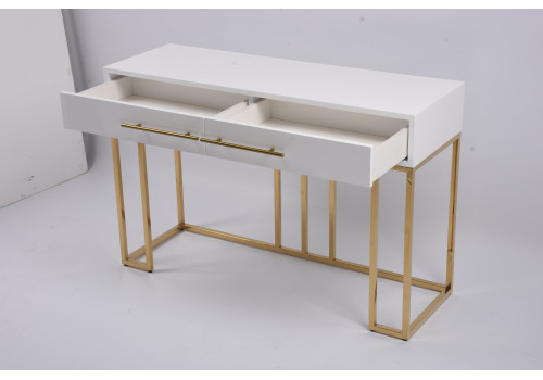 Стол-консоль Альма МС9005-120W, 120х40х78 см, белый глянцевый