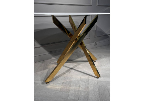 Стол обеденный Элис Рэк BS1803-140WT,140х80х76 см, белый/золото