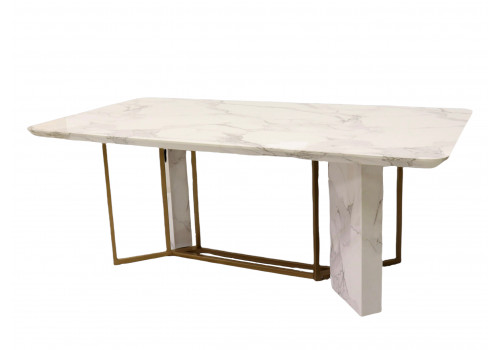 Стол обеденный Веспер Рэк F-1171, 200х106х76 см, белый мрамор