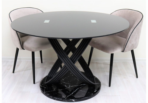 Стол обеденный Ореон F-1206, 122х122х76 см, черный