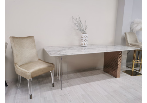 Стол обеденный Ардео F-1560, 200x100x76 см, белый мрамор