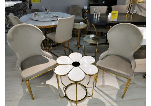 Стол журнальный Флер MH1804ET, 60х60х55, белый мрамор