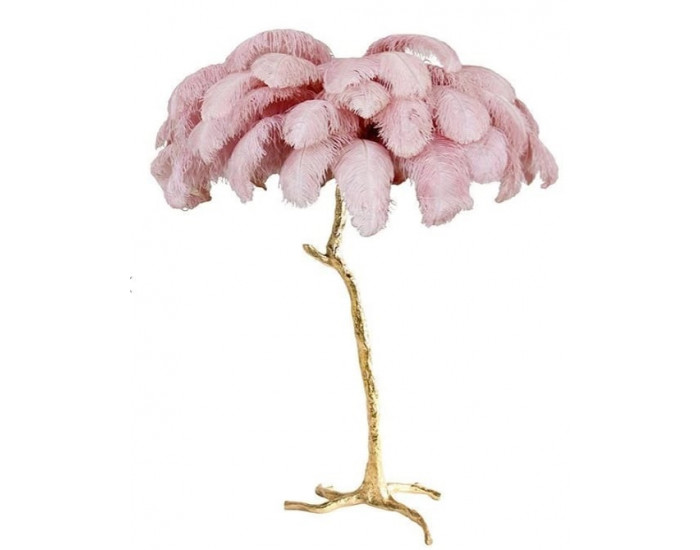 Торшер страусиные перья FEATHER LAMP, Цвет: розовый