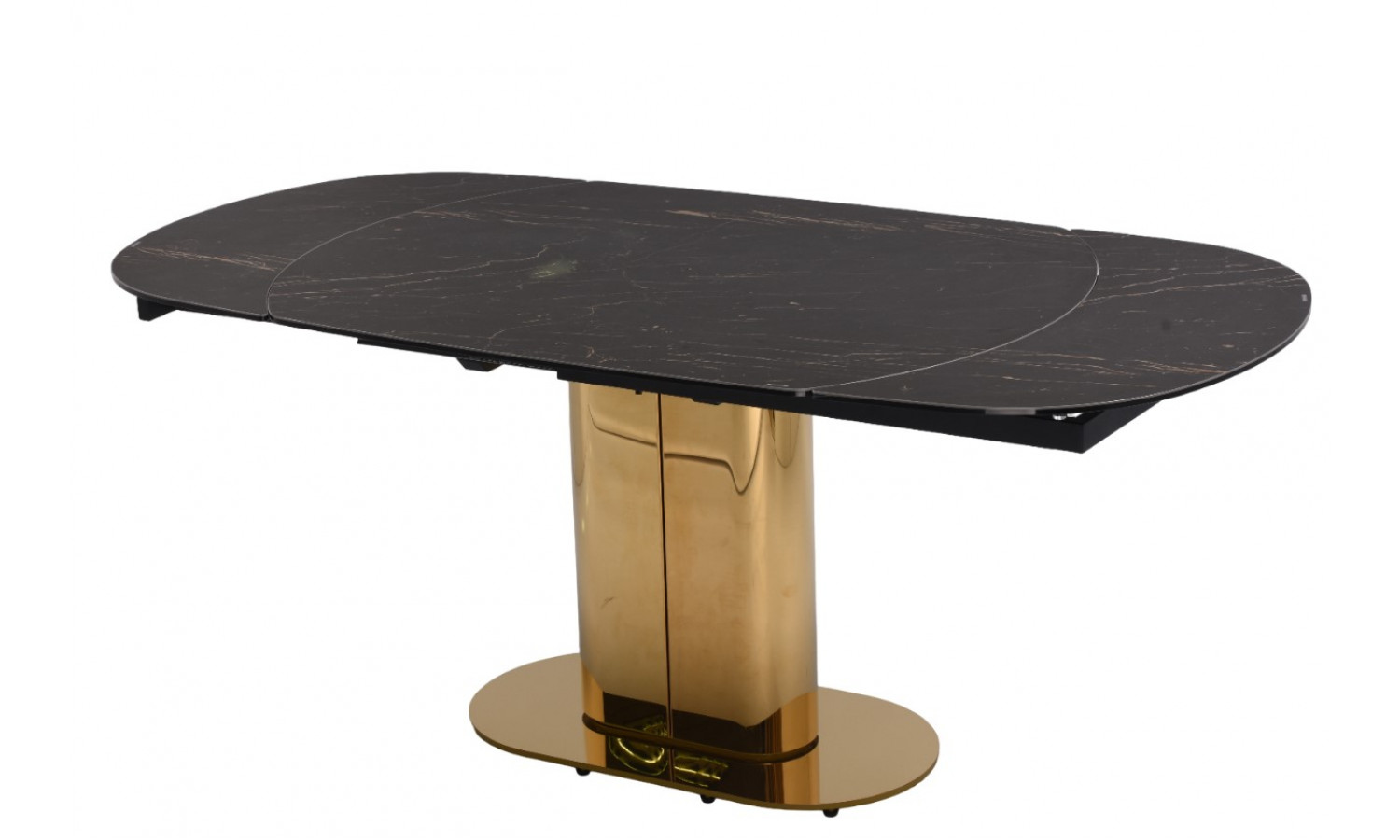 Стол обеденный раскладной Атриум-2 MC3035-140B, 140(30+30)х100х77 см, черная керамика – IST CASA
