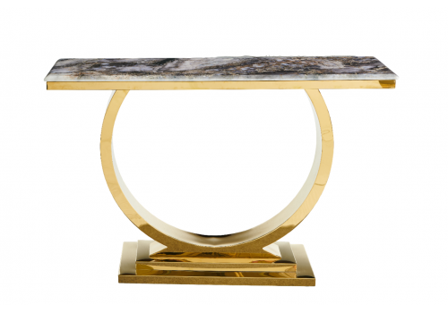 Стол-консоль Лира IST-806,120х40х76 см, темно-серый/золотой