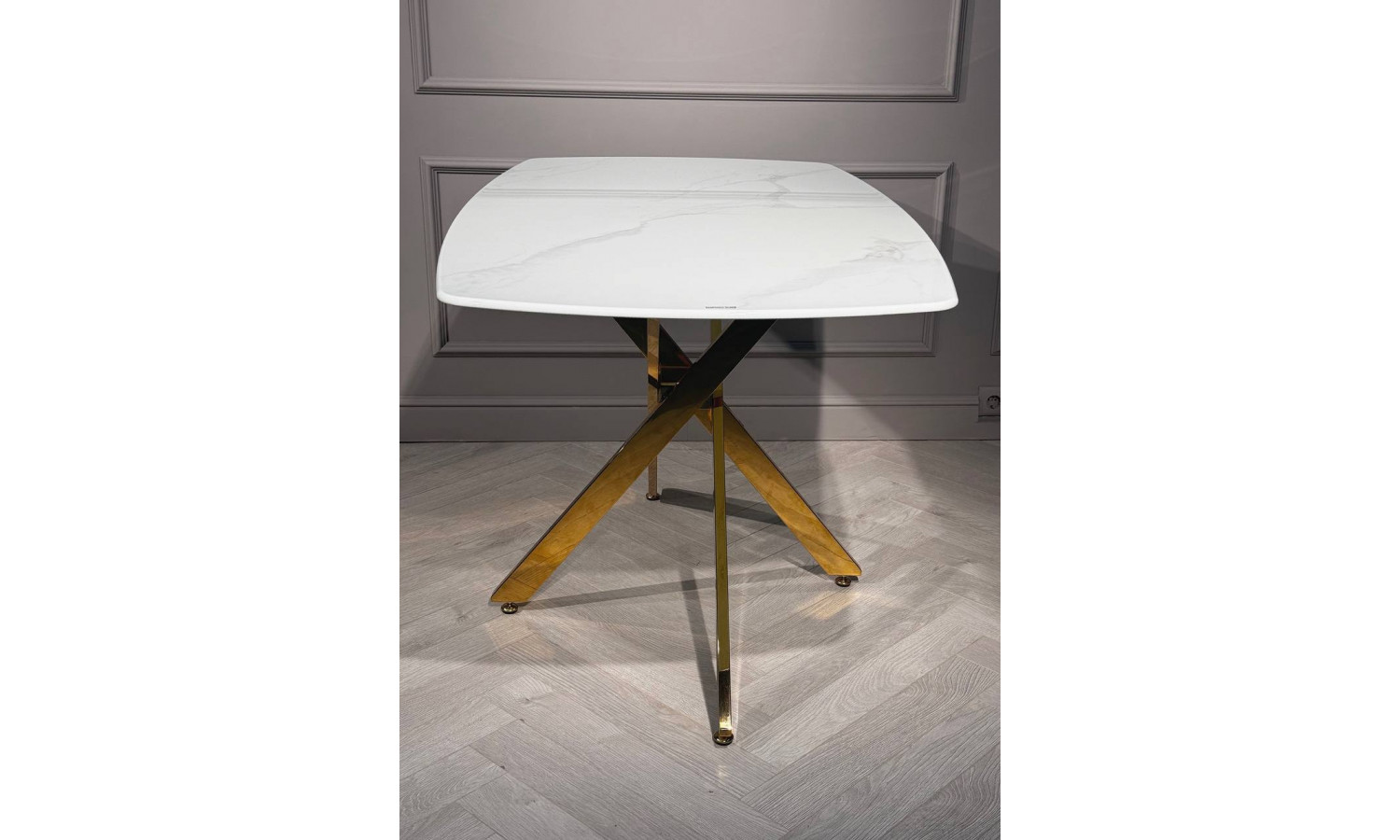 Стол обеденный Элис Рэк BS1803-140WT,140х80х76 см, белый/золото