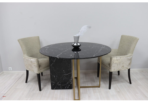 Стол обеденный Веспер F-1171-1.1, 120х120х76 см, черный мрамор