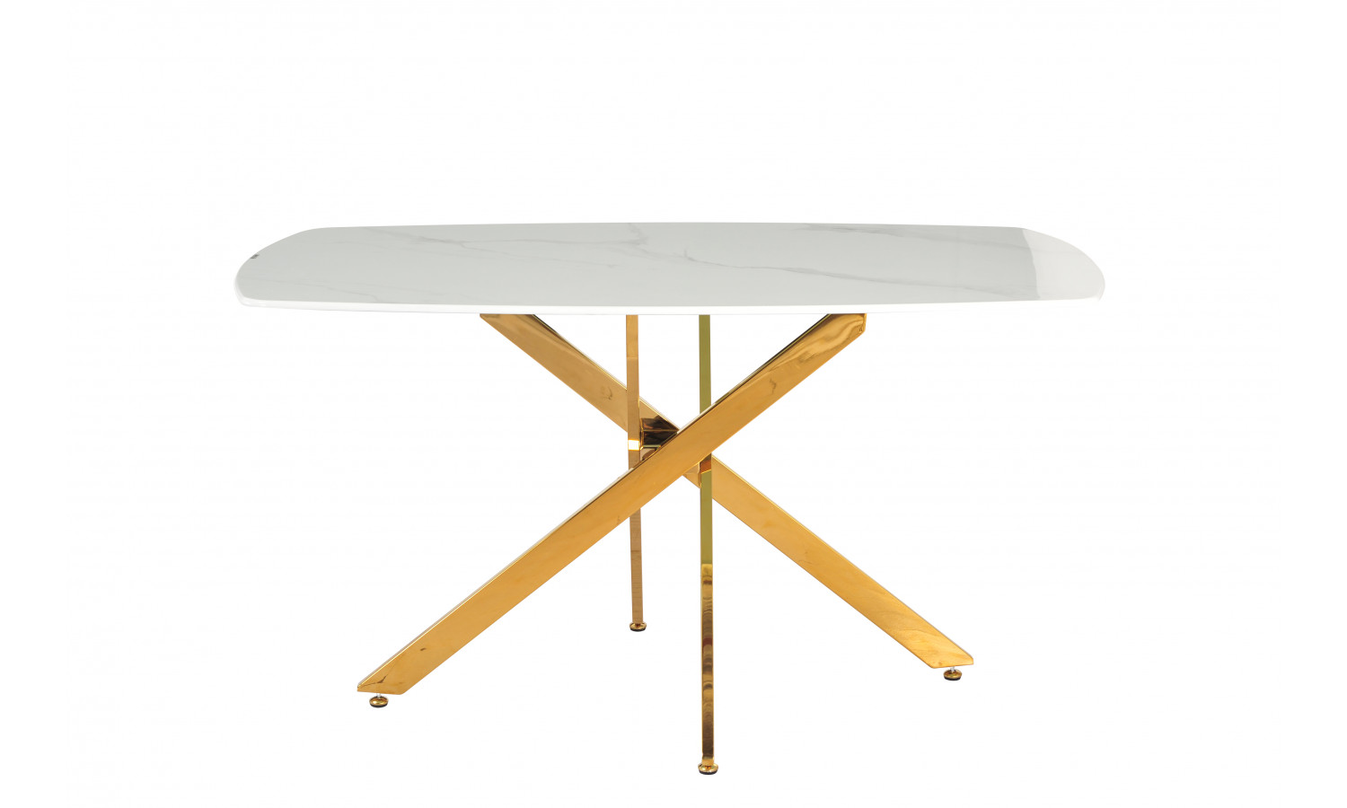Стол обеденный Элис Рэк BS1803-140WT,140х80х76 см, белый/золото