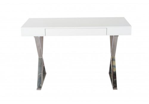 Стол-консоль Рокки MJ-001, 120х55х76 см, белый, серебро