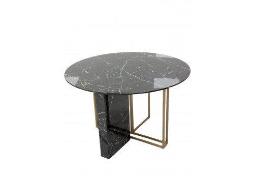 Стол обеденный Веспер F-1171-1.1, 120х120х76 см, черный мрамор