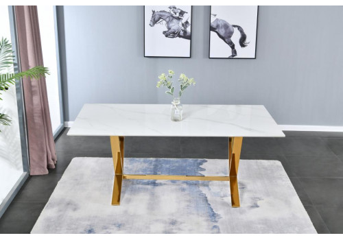 Стол обеденный Дориан DT-2853, 180х90х75 см, белый мрамор