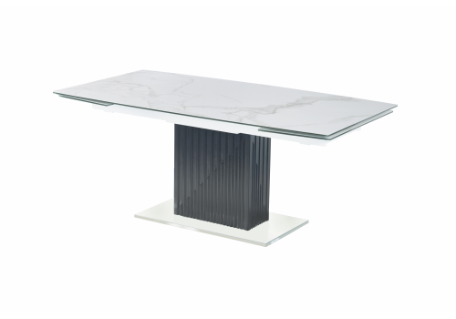 Стол обеденный раскладной Хлое MC22027DT, 180(260)х95х76 см, белый мрамор