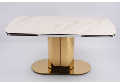 Стол обеденный раскладной Моника MC3034-160W, 160(41+41)х90х77 см, белая керамика