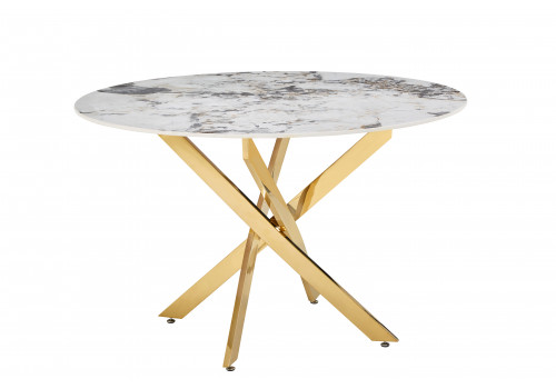 Стол обеденный Элис DT-2850, 120х120х75 см, белый мрамор