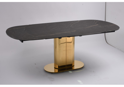 Стол обеденный раскладной Атриум-2 MC3035-140B, 140(30+30)х100х77 см, черная керамика