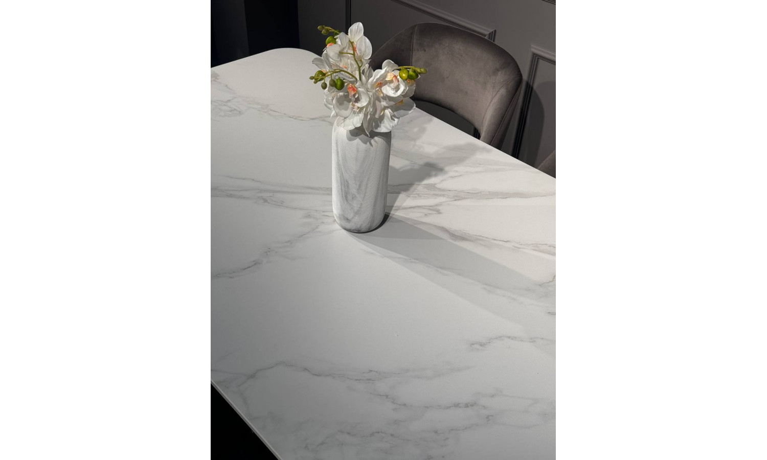 Стол обеденный Блум ART2922-160W, 160х90х75 см, белая керамика/черный