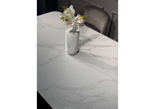 Стол обеденный Блум ART2922-160W, 160х90х75 см, белая керамика/черный