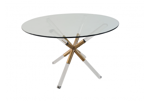 Стол обеденный Брайт MH-08DT, 110x110 см, прозрачный