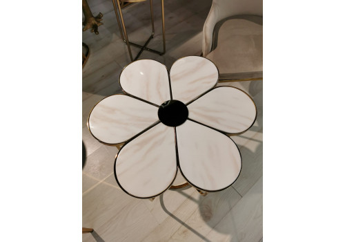 Стол журнальный Флер MH1804ET, 60х60х55, белый мрамор