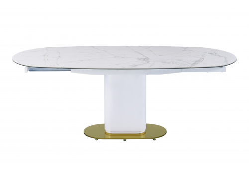 Стол обеденный раскладной Атриум MC22122DT, 140(200)х100х77 см, белый мрамор