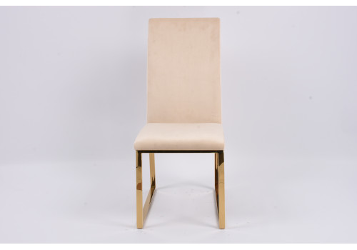 Стул обеденный Милан MC819-BG-2, 63х45х99, бежевый/глянцевое золото