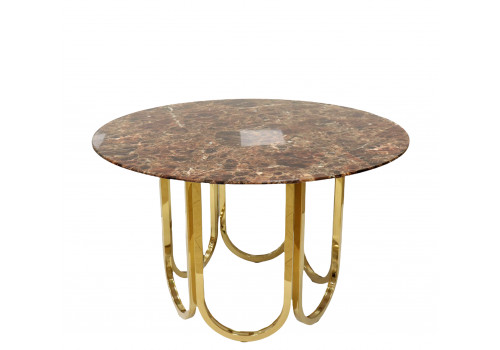 Стол обеденный Лори F-1386-1.1, 122х122х76 см, коричневый мрамор