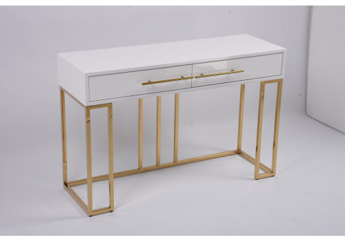 Стол-консоль Альма МС9005-120W, 120х40х78 см, белый глянцевый