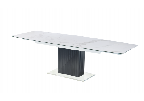 Стол обеденный раскладной Хлое MC22027DT, 180(260)х95х76 см, белый мрамор