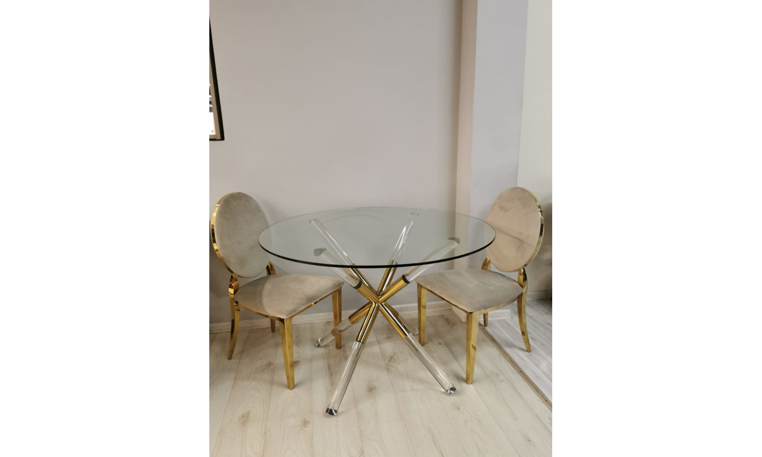 Стол обеденный Брайт MH-08DT, 110x110 см, прозрачный