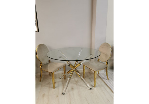 Стол обеденный Брайт MH-08DT, 110x110 см, прозрачный