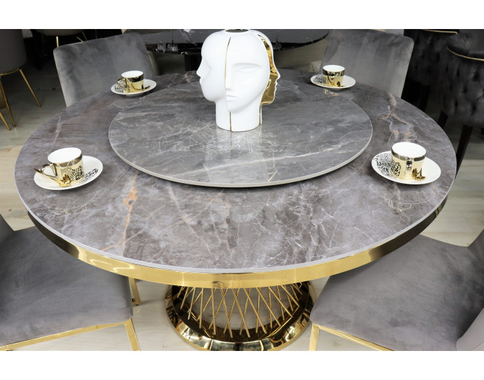 Стол обеденный Мелоди DT-018.1, 130х130х75 см,  серый мрамор
