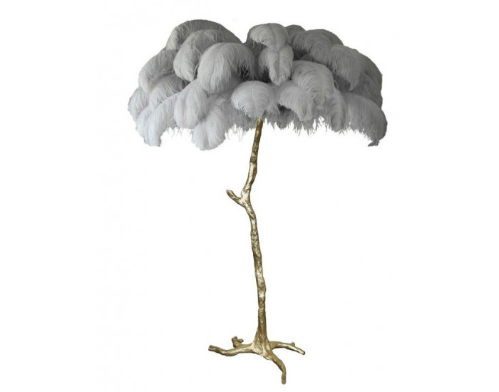 Торшер страусиные перья FEATHER LAMP Цвет: серый