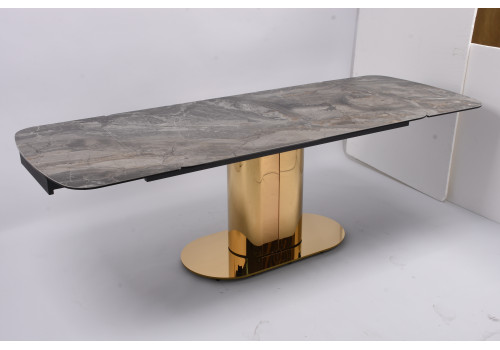 Стол обеденный раскладной Моника MC3034-160G, 160(41+41)х90х77 см, серая керамика